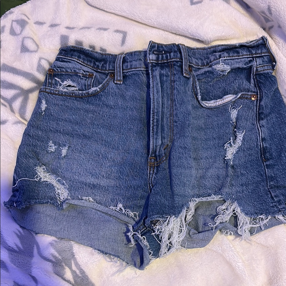 Distressed Denim Shorts